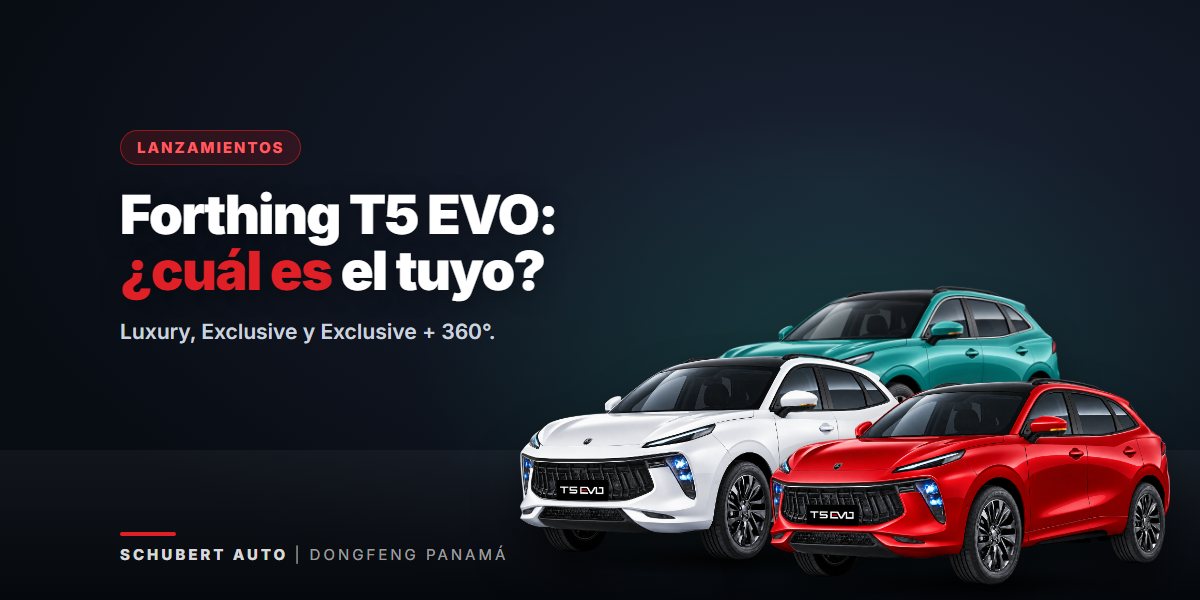 Forthing T5 EVO: Luxury, Exclusive o Exclusive + 360°, ¿cuál elegir?